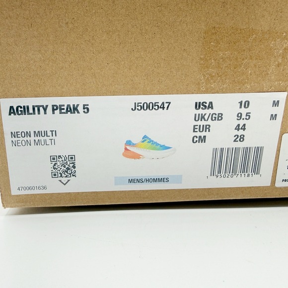 Merrell Agility Peak 5 Shoes Size 10 Mens Neon Rainbow J500547, New - Picture 11 of 11